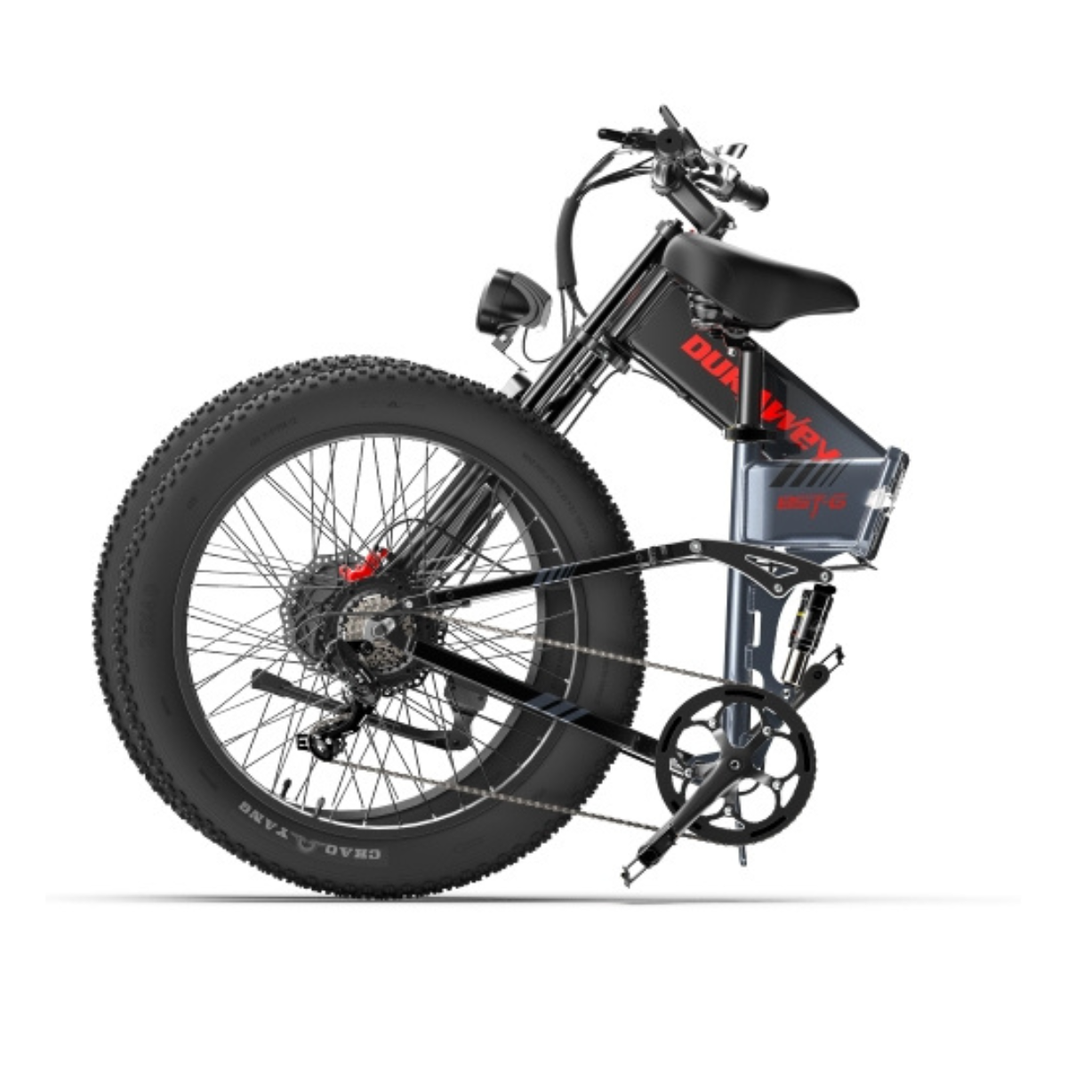 Lankeleisi.eu DUKAWEY BST-6 electric bicycle with black frame, equipped with a comfortable saddle, handlebars, and battery pack.