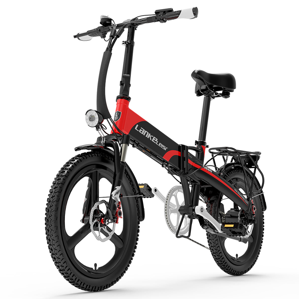 Lankeleisi G660 folding electric city bike with black frame, handlebars, and compact design for urban commuting.