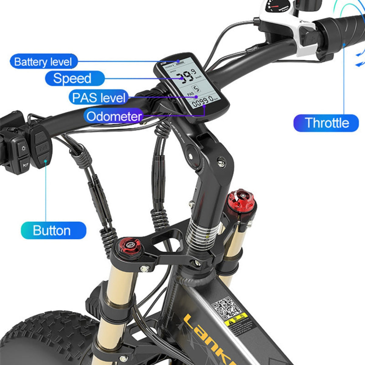 Yellow LANKELEISI X3000Plus-UP fat tire snow e-bike with thick tires and sturdy frame, designed for winter off-road riding.