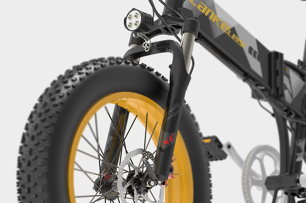 LANKeleisi electric bike front fork shock absorber, durable suspension component for X2000 Plus model, enhances ride comfort and stability.