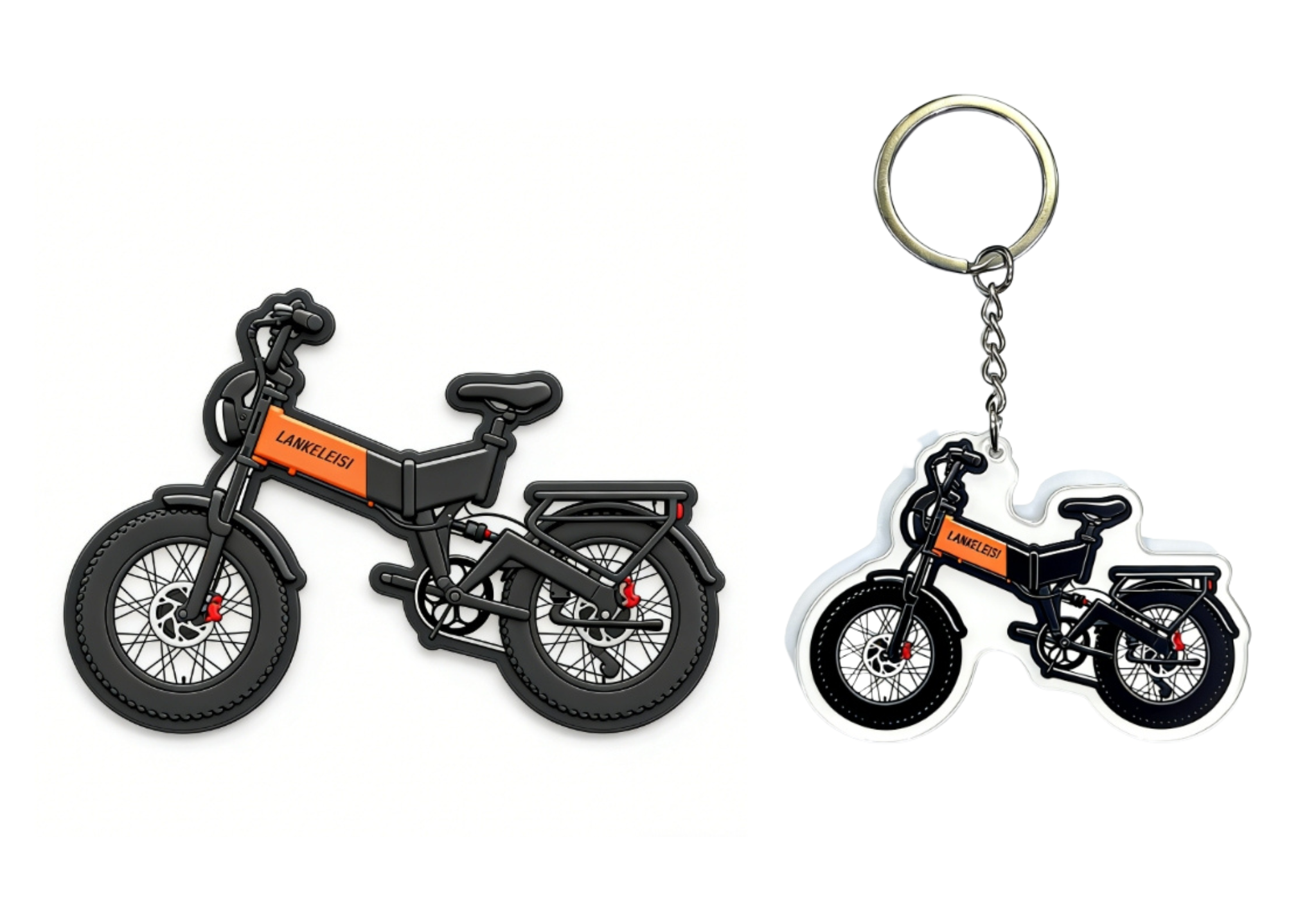 LANKELEISI GOLF-X & X3000MAX refrigerator magnet and keychain with black and silver design, featuring brand logo and metallic accents.