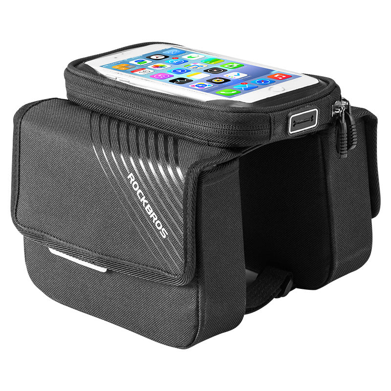Lankeleisi-bikes saddle bag mounted on a bicycle, compact and durable storage accessory for cycling gear and essentials.
