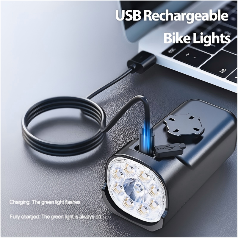 Lankeleisi High Beam bicycle headlight mounted on a bike handlebar, featuring a sleek black design and adjustable focus.