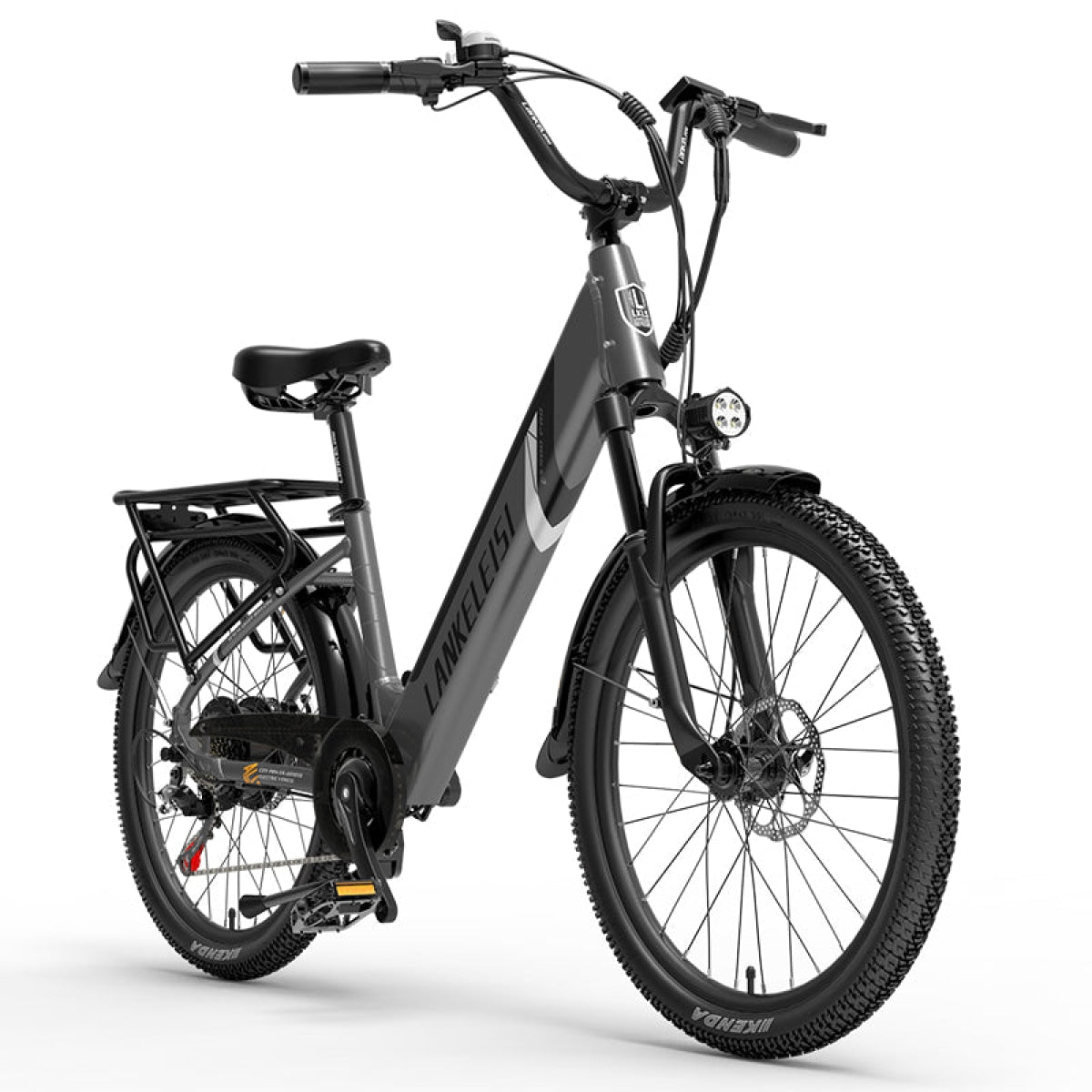 LANKELEISI ES500PRO electric city bike with sleek frame, ergonomic handlebars, and battery pack for urban commuting.
