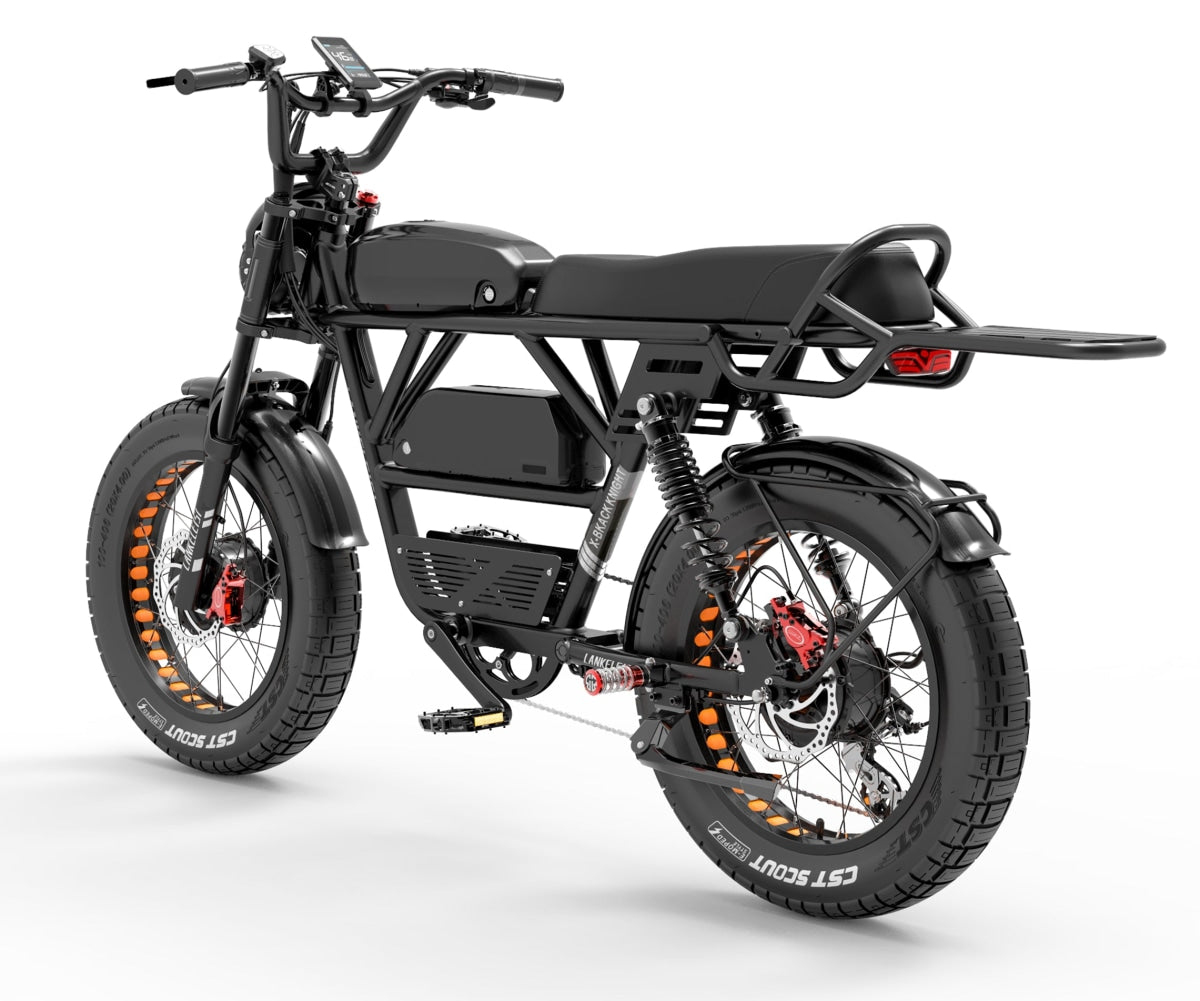 EU-LANKELEISI X-Black Knight electric scooter with dual motors, large wheels, and a sleek black design for urban commuting.
