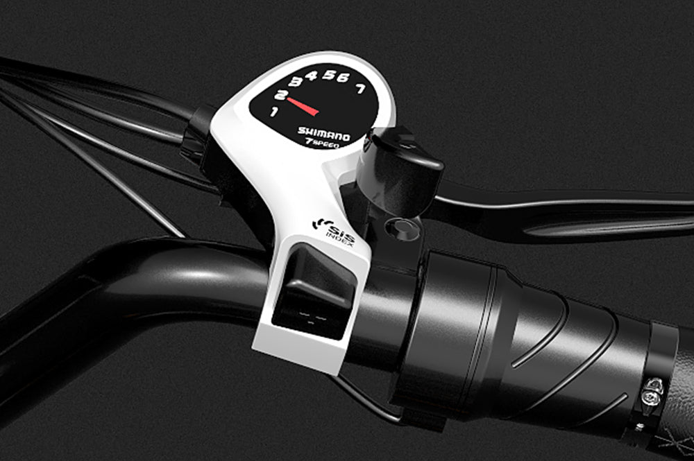 Lankeleisi bikes ebike gear speed shifter control thumb dials with ergonomic grips and adjustable settings on the handlebar.