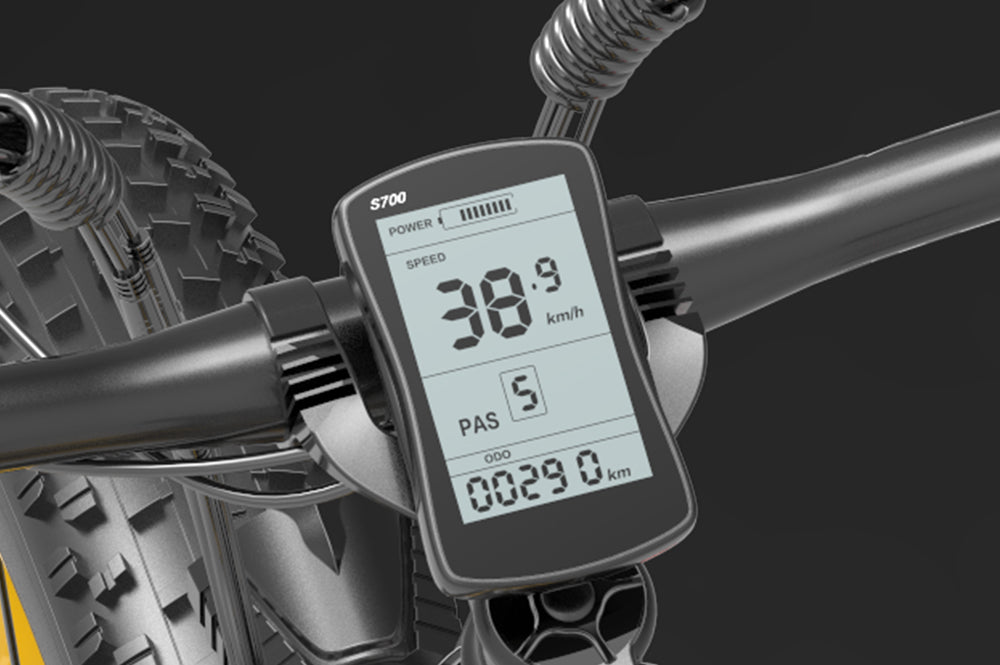 LANKELEISI S700/S866/S600 multifunctional LCD display accessory for electric bikes, showing digital readout and control buttons.